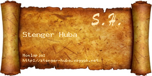 Stenger Huba névjegykártya